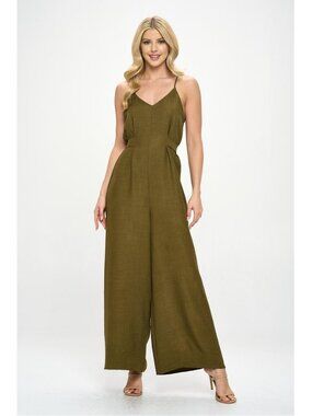 WEST K Women's Mia Wide Leg Jumpsuit - Small - Olive